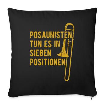 Posaunist Musiker Posaune Orchester Blasmusik - Sofakissenbezug 45 x 45 cm - Schwarz - Vorne