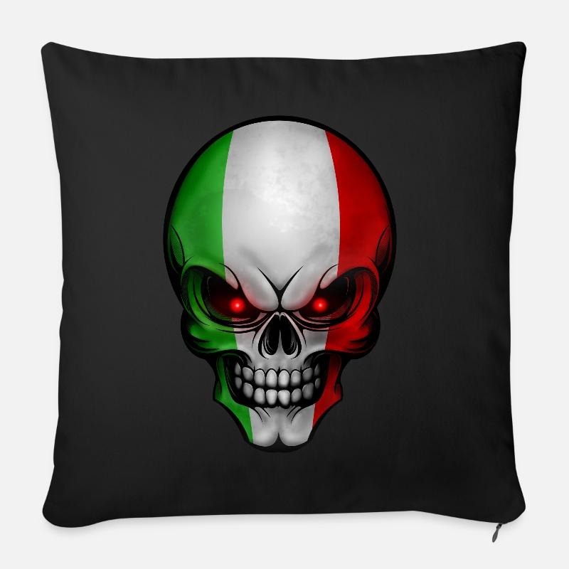 Skull Italy - Sofa pillowcase 17,3'' x 17,3'' (45 x 45 cm) - black