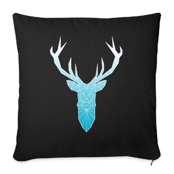 Tête de cerf dans la conception triangle (bleu clair) - Housse de coussin décorative 45 x 45 cm - noir - Devant