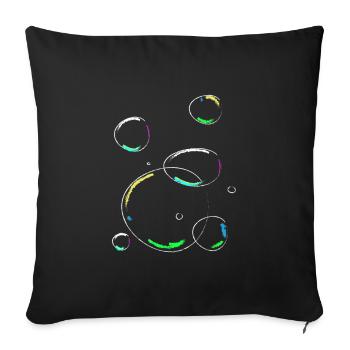 Soap bubbles soap colorful circles - Sofa pillowcase 17,3'' x 17,3'' (45 x 45 cm) - black - Front