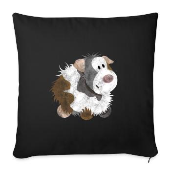 Drolliges Meerschweinchen - Meerschwein - Geschenk - Sofakissenbezug 45 x 45 cm - Schwarz - Vorne