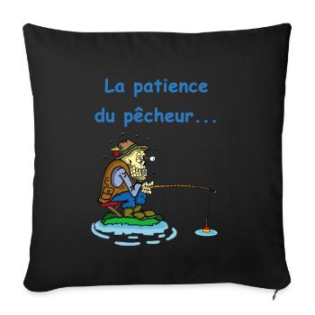 Le pêcheur - Housse de coussin décorative 45 x 45 cm - noir - Devant