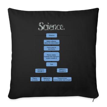Science flowchart - Sofa pillowcase 17,3'' x 17,3'' (45 x 45 cm) - black - Front