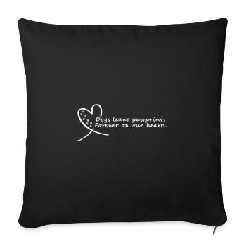 Hund Tierliebe Hundeliebe Herz Pfote - Sofakissenbezug 45 x 45 cm - Schwarz - Vorne