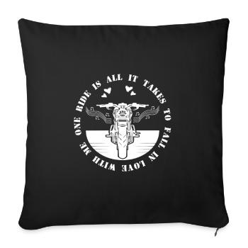 Motorcycle funny chopper - Sofa pillowcase 17,3'' x 17,3'' (45 x 45 cm) - black - Front