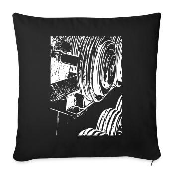 Druckmaschinen-Linienkunst - Sofakissenbezug 45 x 45 cm - Schwarz - Vorne