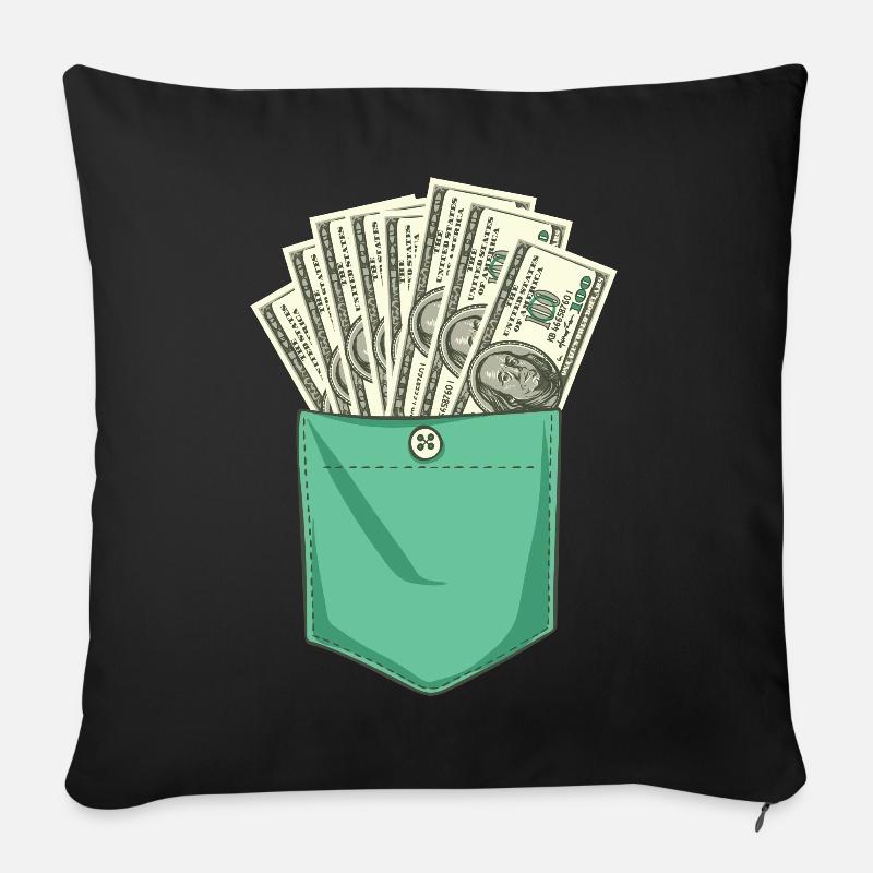 Dollar pocketSource - Sofakissenbezug 45 x 45 cm - Schwarz