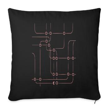 Pinkes Liniengeflecht - Sofakissenbezug 45 x 45 cm - Schwarz - Vorne
