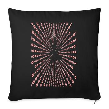 Pinkes Radial-Punktmuster - Sofakissenbezug 45 x 45 cm - Schwarz - Vorne