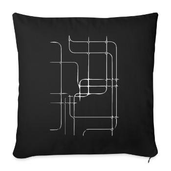 Geometrische Linienführung Netz - Sofakissenbezug 45 x 45 cm - Schwarz - Vorne