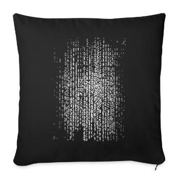 Datenregen-Muster - Sofakissenbezug 45 x 45 cm - Schwarz - Vorne