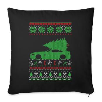 Christmas Ugly Sweater - Sofakissenbezug 45 x 45 cm - Schwarz - Vorne