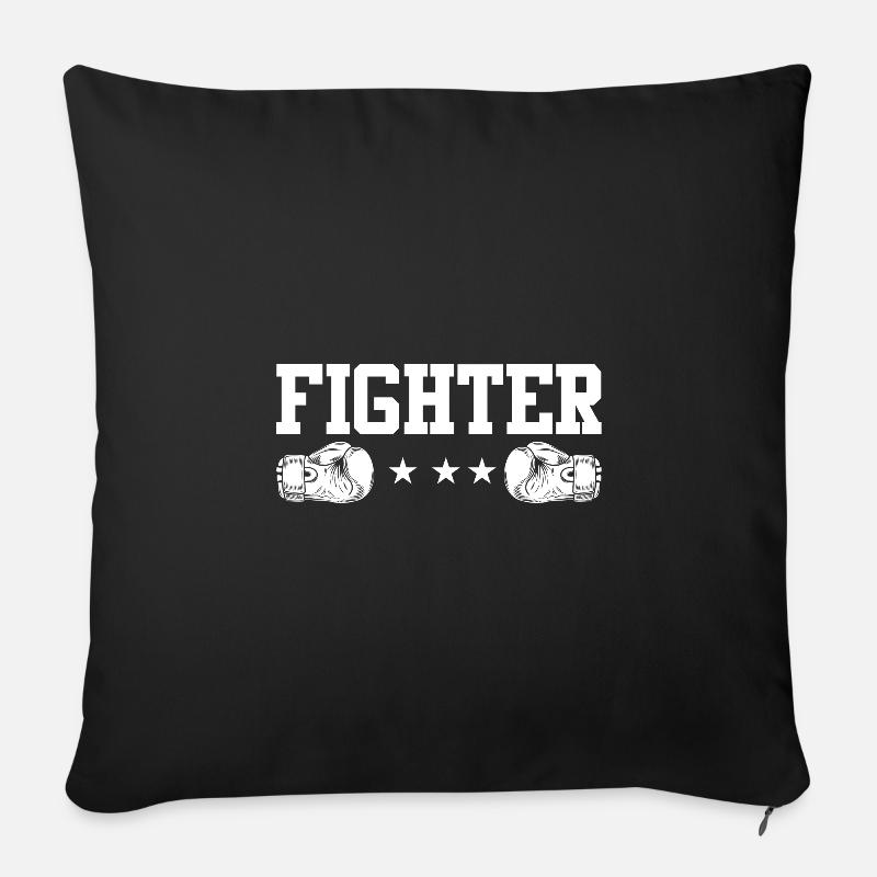 boxe - Housse de coussin décorative 45 x 45 cm - noir