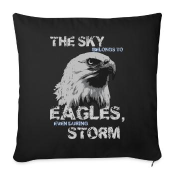 Adler Sprueche Geschenk Shirt - Sofakissenbezug 45 x 45 cm - Schwarz - Vorne