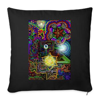 Psychedelisches Universum - Sofakissenbezug 45 x 45 cm - Schwarz - Vorne