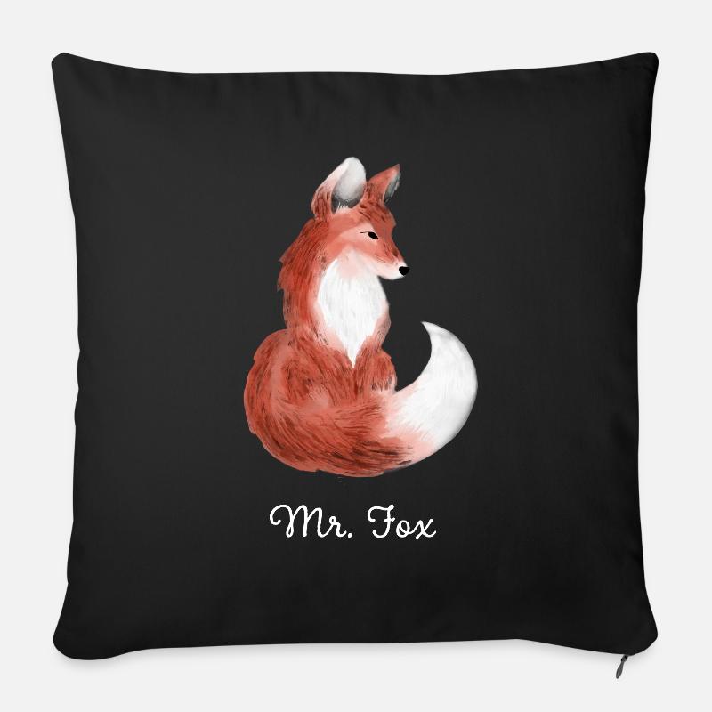 Mr. Fox white - Sofakissenbezug 45 x 45 cm - Schwarz