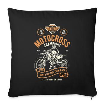 Motocross Champions - Housse de coussin décorative 45 x 45 cm - noir - Devant