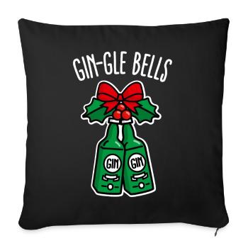Les cloches du Gin-Gle sonnent au hasard - Housse de coussin décorative 45 x 45 cm - noir - Devant