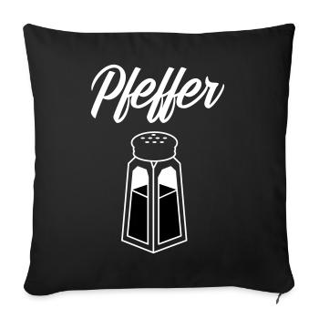 Salz - Pfeffer Partnerlook P64 B - Sofakissenbezug 45 x 45 cm - Schwarz - Vorne