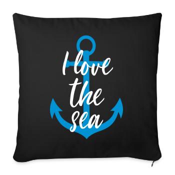 I Love the Sea Ancre - Housse de coussin décorative 45 x 45 cm - noir - Devant