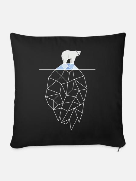 Eisbär auf Eisberg - Sofakissenbezug 45 x 45 cm - Schwarz