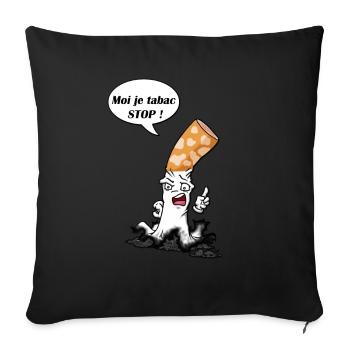 cigarette type 4 - Housse de coussin décorative 45 x 45 cm - noir - Devant