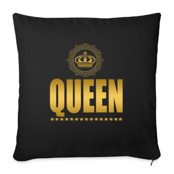 QUEEN - LOGO MIT KRONE - Sofakissenbezug 45 x 45 cm - Schwarz - Vorne