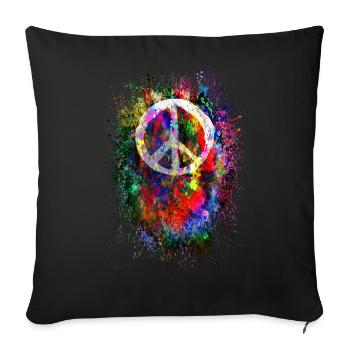 Peace Symbol Frieden Freiheit Liebe - Sofakissenbezug 45 x 45 cm - Schwarz - Vorne
