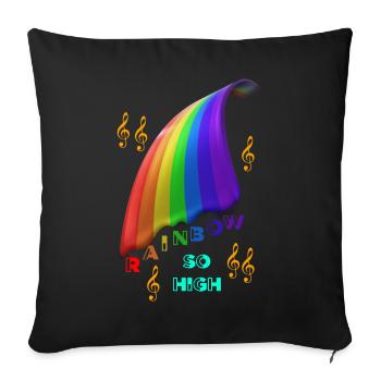 Arc-en-ciel Arc-en-ciel Arc-en- - Housse de coussin décorative 45 x 45 cm - noir - Devant