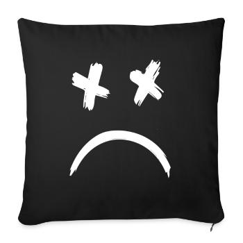 Sad Dead Smile Face - Sofakissenbezug 45 x 45 cm - Schwarz - Vorne