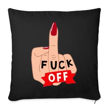 Va te faire foutre. Pour les dames qui aiment garder leurs distances* - Housse de coussin décorative 45 x 45 cm - noir - Devant