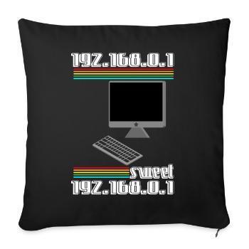 192.168.01 sweet 192.168.0.1 - Sofa pillowcase 17,3'' x 17,3'' (45 x 45 cm) - black - Front