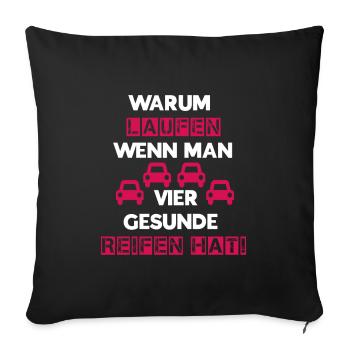 Reifen weiß rot - Sofakissenbezug 45 x 45 cm - Schwarz - Vorne