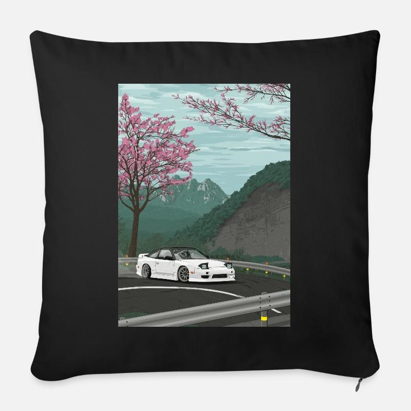 Touge Drift S13 - Sofakissenbezug 45 x 45 cm - Schwarz