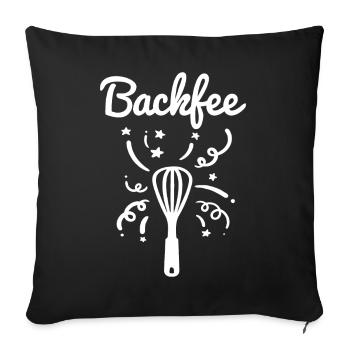 Backfee Backen Bäckerin - Sofakissenbezug 45 x 45 cm - Schwarz - Vorne