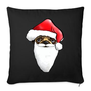Carlin de Noël - Carlin de Noël laid - - Housse de coussin décorative 45 x 45 cm - noir - Devant