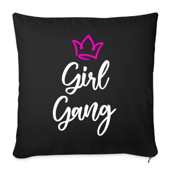 Girl Gang Girlfriend Équipe Féminine - Housse de coussin décorative 45 x 45 cm - noir - Devant