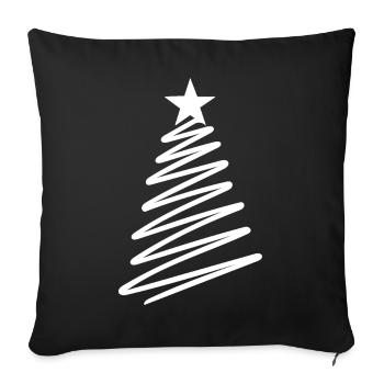 Christbaum Weihnachten Tanne - Sofakissenbezug 45 x 45 cm - Schwarz - Vorne