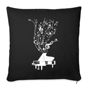 Piano Instrument Pianiste Musique - Housse de coussin décorative 45 x 45 cm - noir - Devant