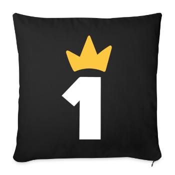 One Crown 1 An Bébé Premier Anniversaire - Housse de coussin décorative 45 x 45 cm - noir - Devant