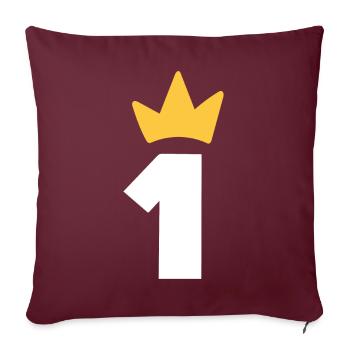 One Crown 1 Year Baby First Birthday - Sofa pillowcase 17,3'' x 17,3'' (45 x 45 cm) - burgundy - Front