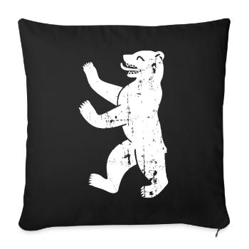 Berlin Bear Berlin Vintage Armoiries - Housse de coussin décorative 45 x 45 cm - noir - Devant