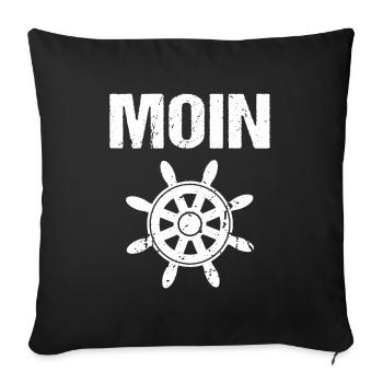 Moin Gruß Norddeutschland - Sofakissenbezug 45 x 45 cm - Schwarz - Vorne