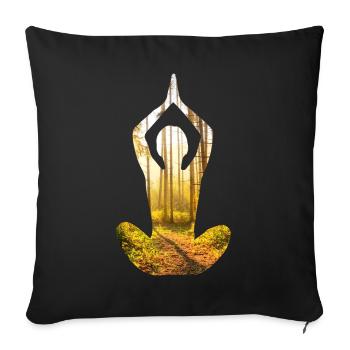 Forêt de Yoga - Housse de coussin décorative 45 x 45 cm - noir - Devant
