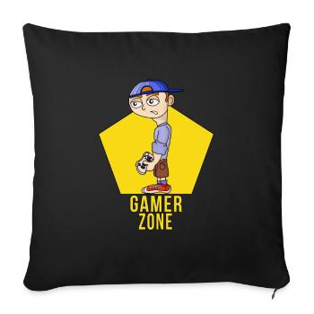 Gamer Zone - Sofa pillowcase 17,3'' x 17,3'' (45 x 45 cm) - black - Front