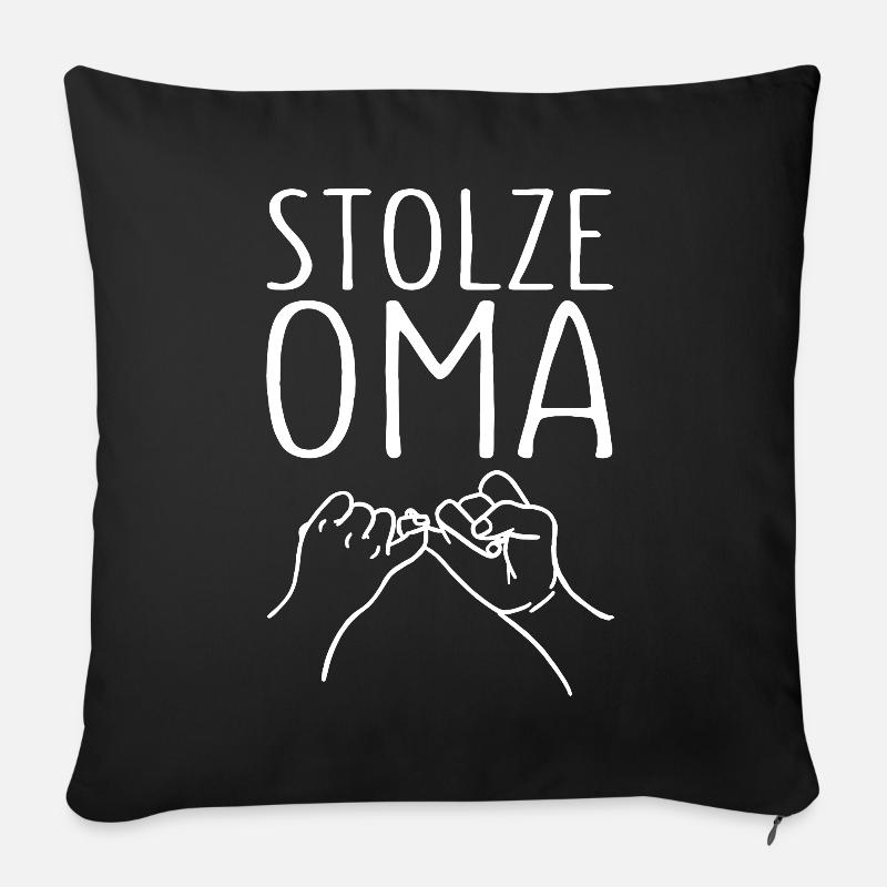 Stolze Oma Kleiner Fingerschwur Großmutter - Sofakissenbezug 45 x 45 cm - Schwarz
