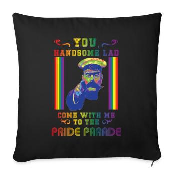 Come with me to the Pride parade - Sofa pillowcase 17,3'' x 17,3'' (45 x 45 cm) - black - Front