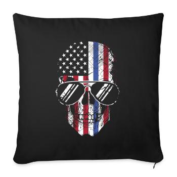 Amérique - Housse de coussin décorative 45 x 45 cm - noir - Devant