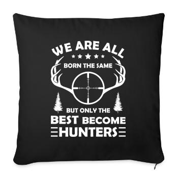 Jagen Jäger Spruch mit Jagdschein - Sofakissenbezug 45 x 45 cm - Schwarz - Vorne