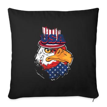USA Eagle - Sofa pillowcase 17,3'' x 17,3'' (45 x 45 cm) - black - Front
